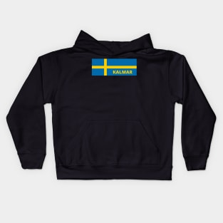 Kalmar City in Swedish Flag Kids Hoodie